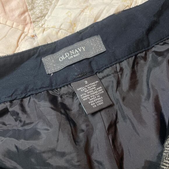 old navy vintage y2k wool lowrise micro mini brown plaid shorts size 2 - Picture 4 of 7